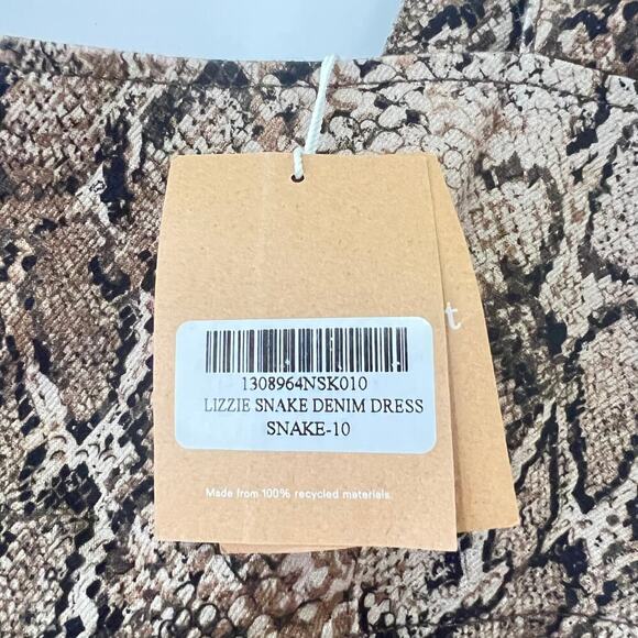 Reformation Womens Lizzie Snake Denim Dress Size 10 NWT - Picture 7 of 9